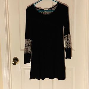Black Dress With Lace Design